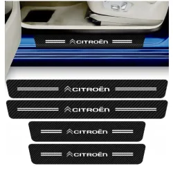 Naklejki Ochronne na Progi Citroen – Carbon Look z Logo CITROEN - zestaw 4 sztuk